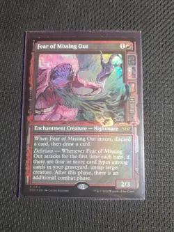 MTG ~ Fear of Missing Out (Borderless Foil) ~ Duskmourn ~ Near Mint ~ Rare - Image 1