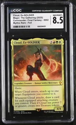 CLOUD, EX-SOLDIER Final Fantasy Foil Mythic CGC 8.5 MTG - Image 1