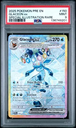 2025 POKEMON PRE EN-PRISMATIC EVOLUTIONS #150 GLACEON EX PSA 9 - Image 1