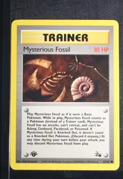 PSA 9 MINT 1999 Pokemon Fossil #62 Mysterious Fossil #1st Edition !!! - Image 3