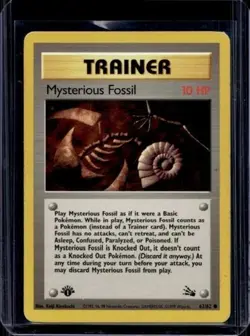 POKEMON 1ST EDITION MYSTERIOUS FOSSIL #62 WOTC NINTENDO 1999 LP CONDITION - Image 1