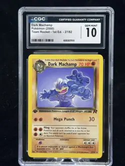 Dark Machamp #27 Non-Holo 1st Edition Team Rocket 2000 Pokemon CGC 10 💪🏼 - Image 1