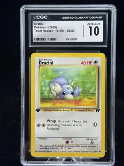 Dratini #53 1st Edition Team Rocket 2000 Pokemon CGC 10 🐉 - Image 1
