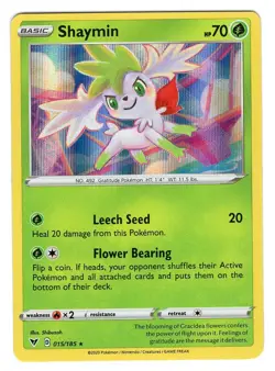 Pokemon TCG Shaymin Sword & Shield Vivid Voltage 015/185 Holo Rare NM - Image 1