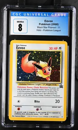 Eevee Pokemon 2000 Black Star Promo 11 Holo Pokemon League CGC 8 NM/Mint - Image 1