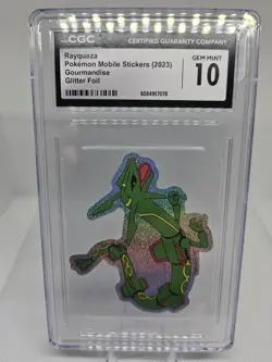 2023 Pokemon Gourmandise Mobile Stickers Glitter Foil Rayquaza CGC 10 GEM MINT - Image 1