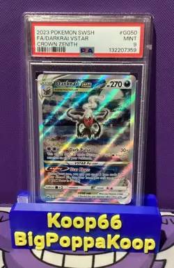 Pokemon 2023 English Darkrai VSTAR Crown Zenith Galarian GG50/GG70 PSA 9 Mint - Image 1