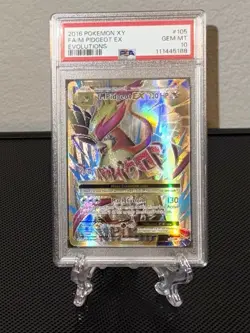 2016 POKEMON XY EVOLUTIONS #105 FULL ART/M PIDGEOT EX PSA 10 - Image 1