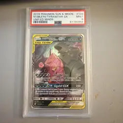 Pokemon 2019 Mega Sableye & Tyranitar GX 126/236 Tag Team Unified Minds PSA 9 - Image 1
