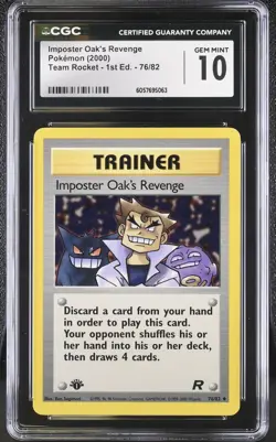 CGC 10 GEM MINT Imposter Oak's Revenge Team Rocket 1st Edition 76/82 Pokemon - Image 1