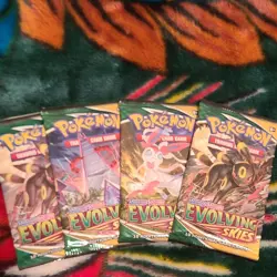 Pokemon Evolving Skies Booster Packs Lot of 4 Umbreon Sylveon English TCG - Image 1