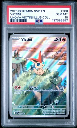 2025 POKEMON SVP PROMO UNOVA VICTINI ILLUSTRATION COLLECTION #208 VICTINI PSA 10 - Image 1