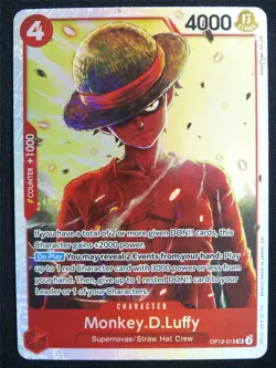 Monkey D Luffy OP12-015 SR Foil - One Piece Card #5PW - Image 1