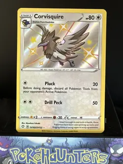 Pokemon Card Corvisquire SV102/SV122 Shining Fates Shiny Vault Holo Rare NM - Image 1