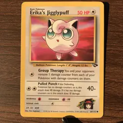 Pokemon TCG Erika's Jigglypuff Card 69/132 Gym Challenge Unlimited LP - Image 1