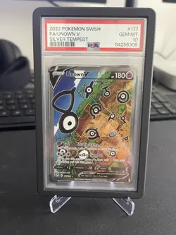 Pokemon Unown v 177/195 2022 Silver Tempest Alternate Art Card PSA 10 Gem Mint - Image 1