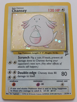 Chansey Holo WOTC Pokemon Card 3/130 Base Set 2 Rare 2000 Vintage Original LP - Image 1