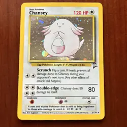 Pokemon TCG Chansey Base Set 2 3/130 Rare Holo Shiny Vintage WOTC Game Card NM - Image 1
