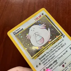 Pokemon TCG Chansey Base Set 2 3/130 Rare Holo Shiny Vintage WOTC Game Card NM - Image 3