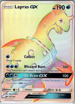 Lapras GX (Secret) 151/149 SM Base Set - Pokemon Card - NM - Image 1