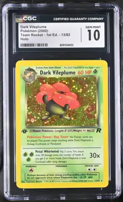 CGC 10 Dark Vileplume 1st edition Team Rocket 13/82 holo Pokemon card - Image 1