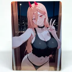 Chainsaw Man Power Goddess Anime Waifu ACG Foil Card - Image 1
