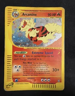 Pokemon Card-Arcanine-Aquapolis-Holo-H2/H32-Rare-ENG-Poor - Image 1