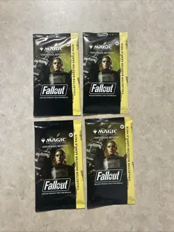 Magic the Gathering Fallout Collector Booster Sample Packs SEALED 4 Packs - Image 1