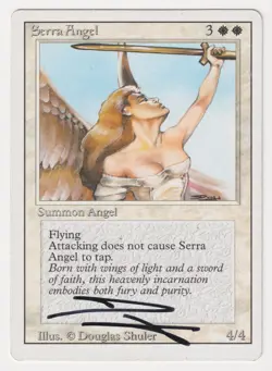 Signed Serra Angel HP Revised Artist Douglas Shuler 1994 WOTC MTG Magic Vintage! - Image 1