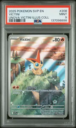 2025 POKEMON SVP EN-SV BLACK STAR PROMO #208 VICTINI PSA 9 - Image 1