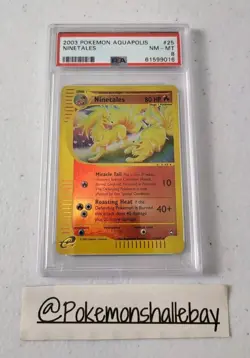 Ninetales 25/147 - Aquapolis *PSA 8 - NM-MT* Reverse Holo Pokemon Card - Image 1