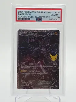 2021 Pokemon Celebrations Classic Collection Zekrom Fa Black/White PSA 10 #114 - Image 1