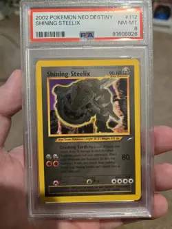 Pokemon Neo Destiny Shining Steelix Holo PSA 8 Unlimited Secret Rare #112 - Image 1