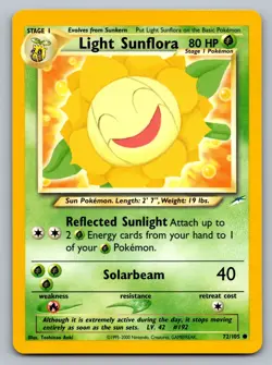 Pokemon TCG Neo Destiny Light Sunflora 072/105 - Image 1