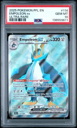 2025 POKEMON PFL EN-PHANTASMAL FLAMES ULTRA RARE #114 EMPOLEON EX PSA 10 - Image 1