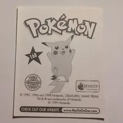 Pokemon - Magneton - Topps Merlin Sticker - Series 1 - #168/240 - 1999 - Image 2