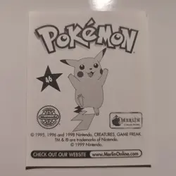 Pokemon - Paras - Topps Merlin Sticker - Series 1 - #46/240 - 1999 - Image 2