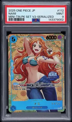 2025 ONE PIECE JAPANESE MINI-TIN PACK SET VOL.2 112 NAMI SERIALIZED - PSA 9 - Image 3