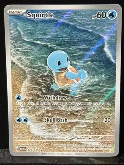Pokemon TCG Squirtle 170/165 Scarlet & Violet 151 Illustration Rare Holo Card Nm - Image 1