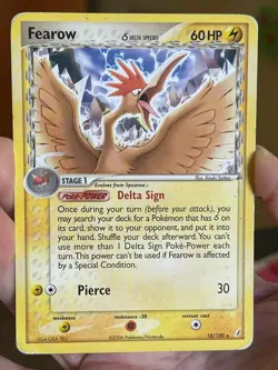 POKEMON FEAROW DELTA SPECIES 18/100 RARE EX CRYSTAL GUARDIANS HP CARD - Image 1