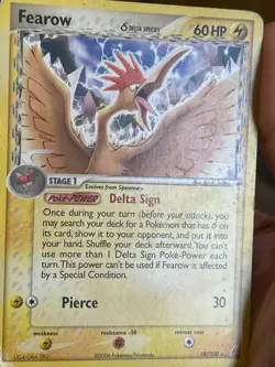 POKEMON FEAROW DELTA SPECIES 18/100 RARE EX CRYSTAL GUARDIANS HP CARD - Image 3