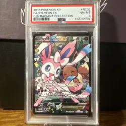 PSA 8 Sylveon EX RC32/RC32 Generations Radiant Collection Pokemon Card - Image 1