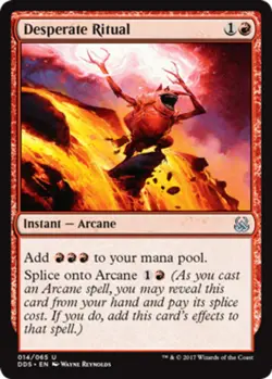 MTG Desperate Ritual, Duel Decks: Mind vs. Might, Heavily Played, English - Image 1
