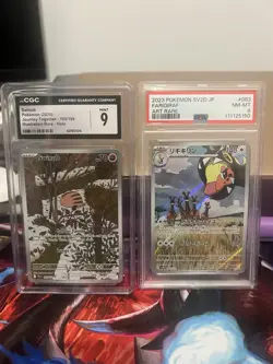 2 x Pokemon Slabs - CGC 9 JT Eng Swinub 165/159 + PSA 8 SV2D Farigiraf 83/71 - Image 1