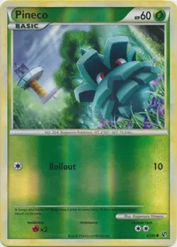Pokemon - Pineco - 62/90 - Common - Reverse Holo - HS Undaunted - NM - Image 1