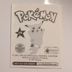 Pokemon - Hitmonlee - Topps Merlin Sticker - Series 1 - #176/240 - 1999 - Image 2