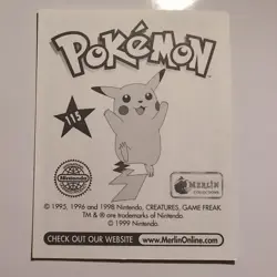 Pokemon - Kangaskhan - Topps Merlin Sticker - Series 1 - #115/240 - 1999 - Image 2