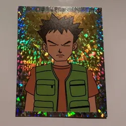 Pokemon - Brock - Topps Merlin Sticker - Series 1 - #S27/36 - Gold Holo - 1999 - Image 1