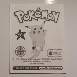 Pokemon - Eevee - Topps Merlin Sticker - Series 1 - #133/240 - 1999 - Image 2