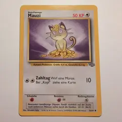 Mauzi / Meowth - Pokemon TCG Karte - Dschungel / Jungle - 56/64 - 1999 - Deutsch - Image 1